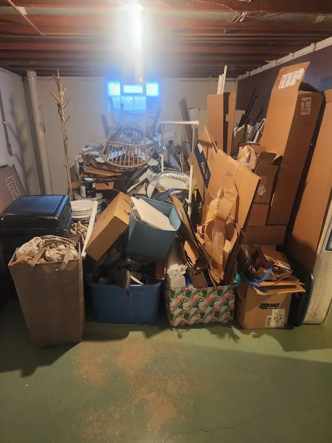 Roll-off dumpster container at job site for 6 Yard Dumpster Rental in Hillsborough